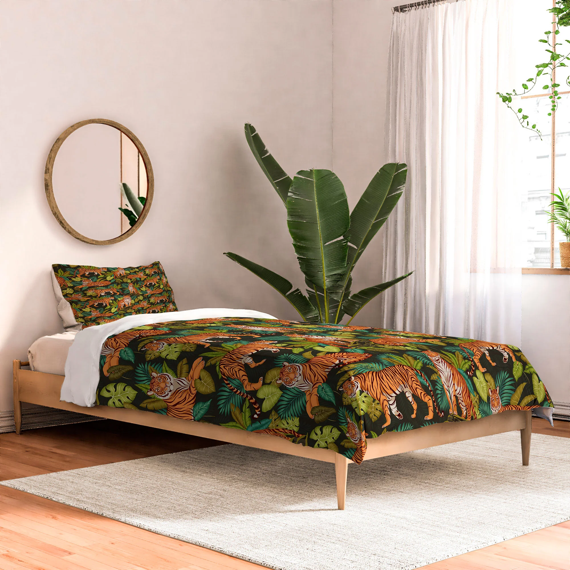 Avenie Jungle Tigers In Charcoal Comforter - Image 8