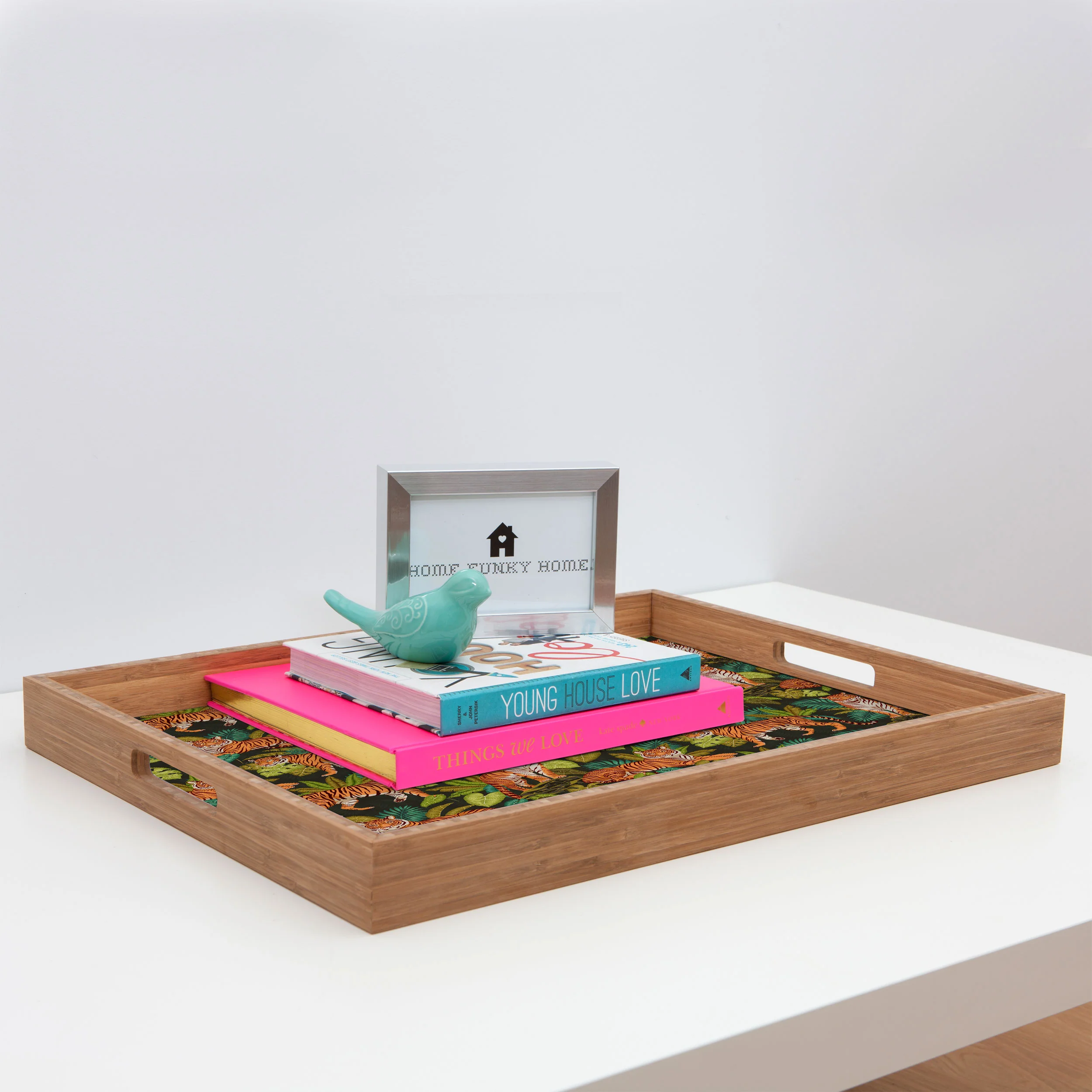 Avenie Jungle Tigers In Charcoal Rectangular Tray - Image 3