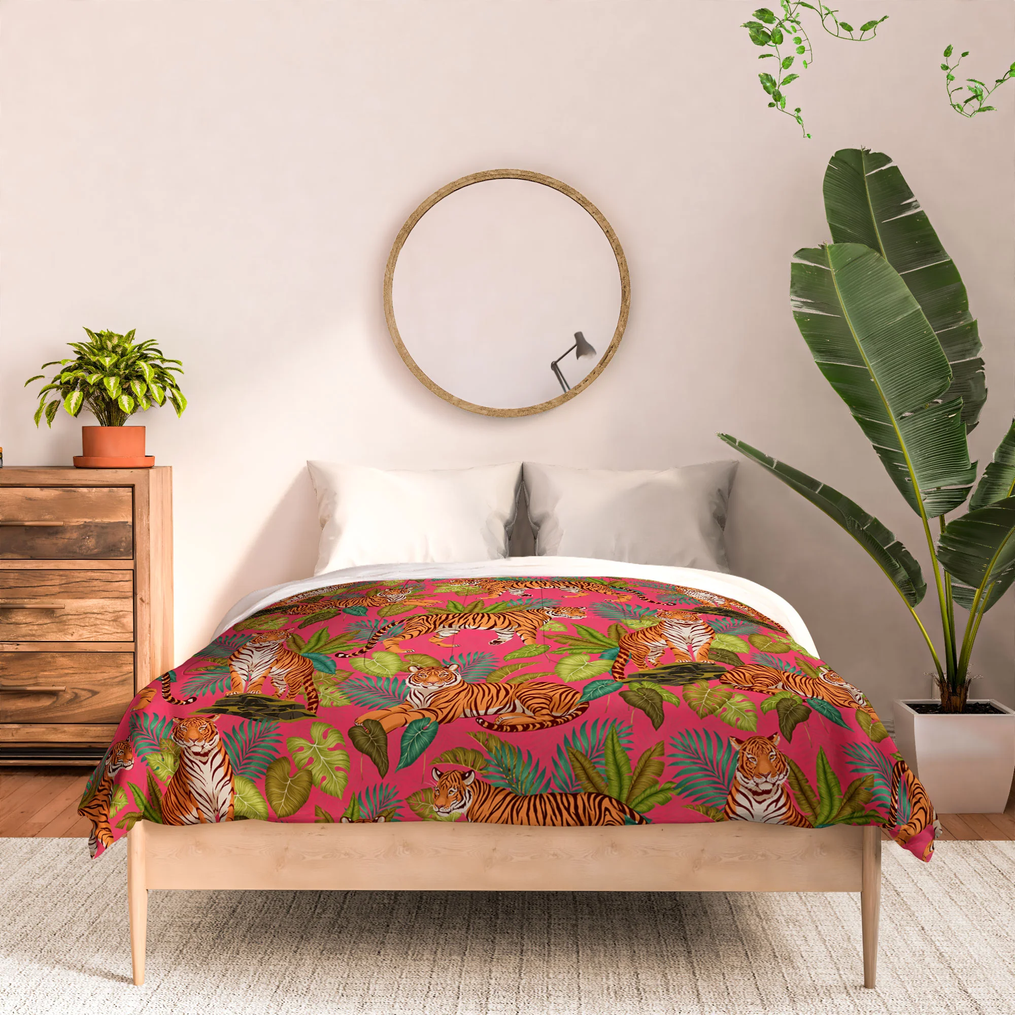 Avenie Jungle Tigers In Hot Pink Comforter - Image 12