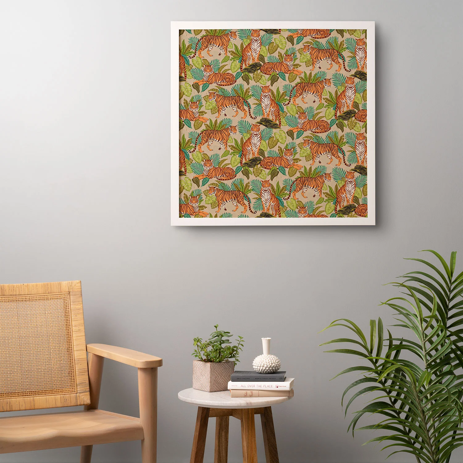 Avenie Jungle Tigers In Sand Framed Wall Art - Image 18