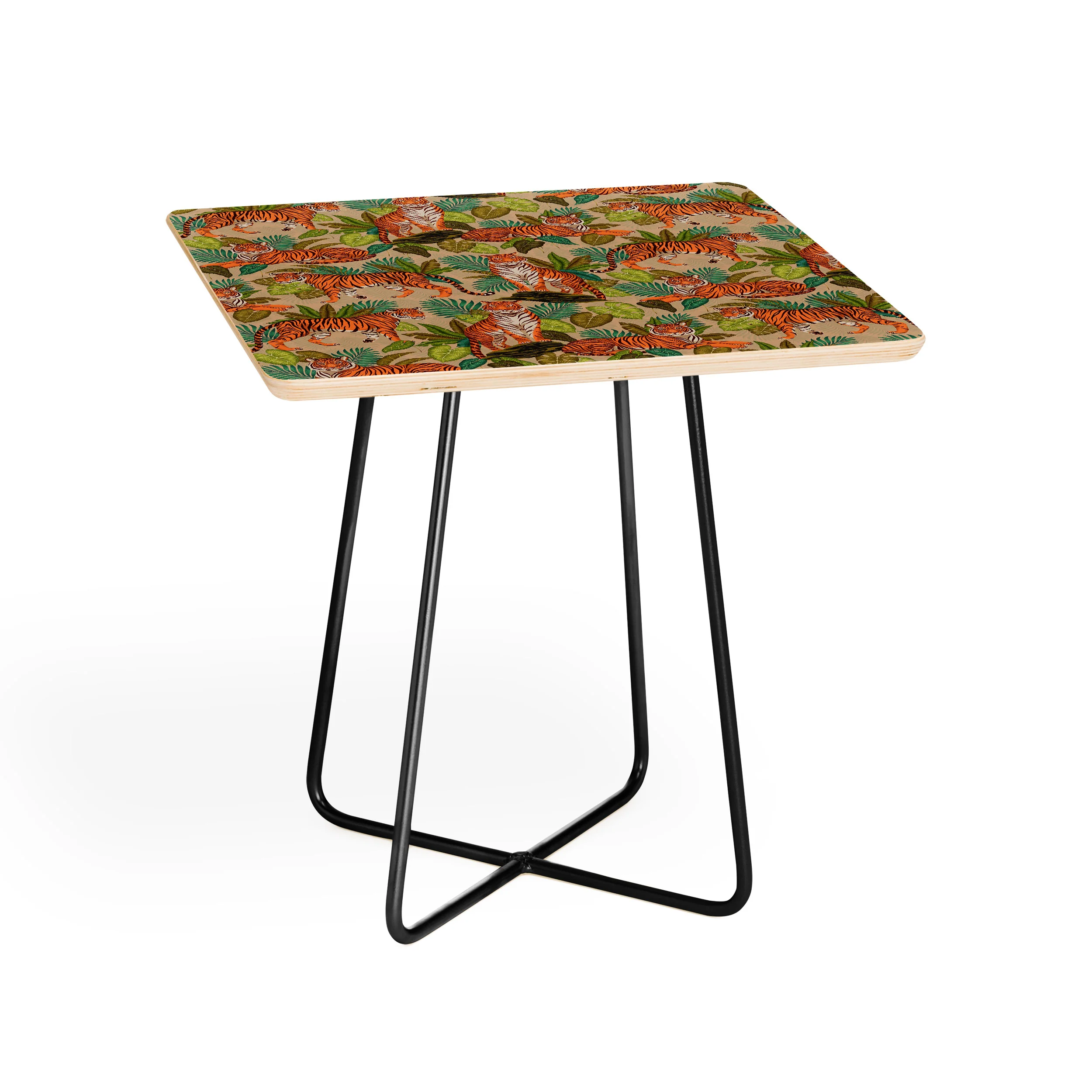 Avenie Jungle Tigers In Sand Side Table - Image 2