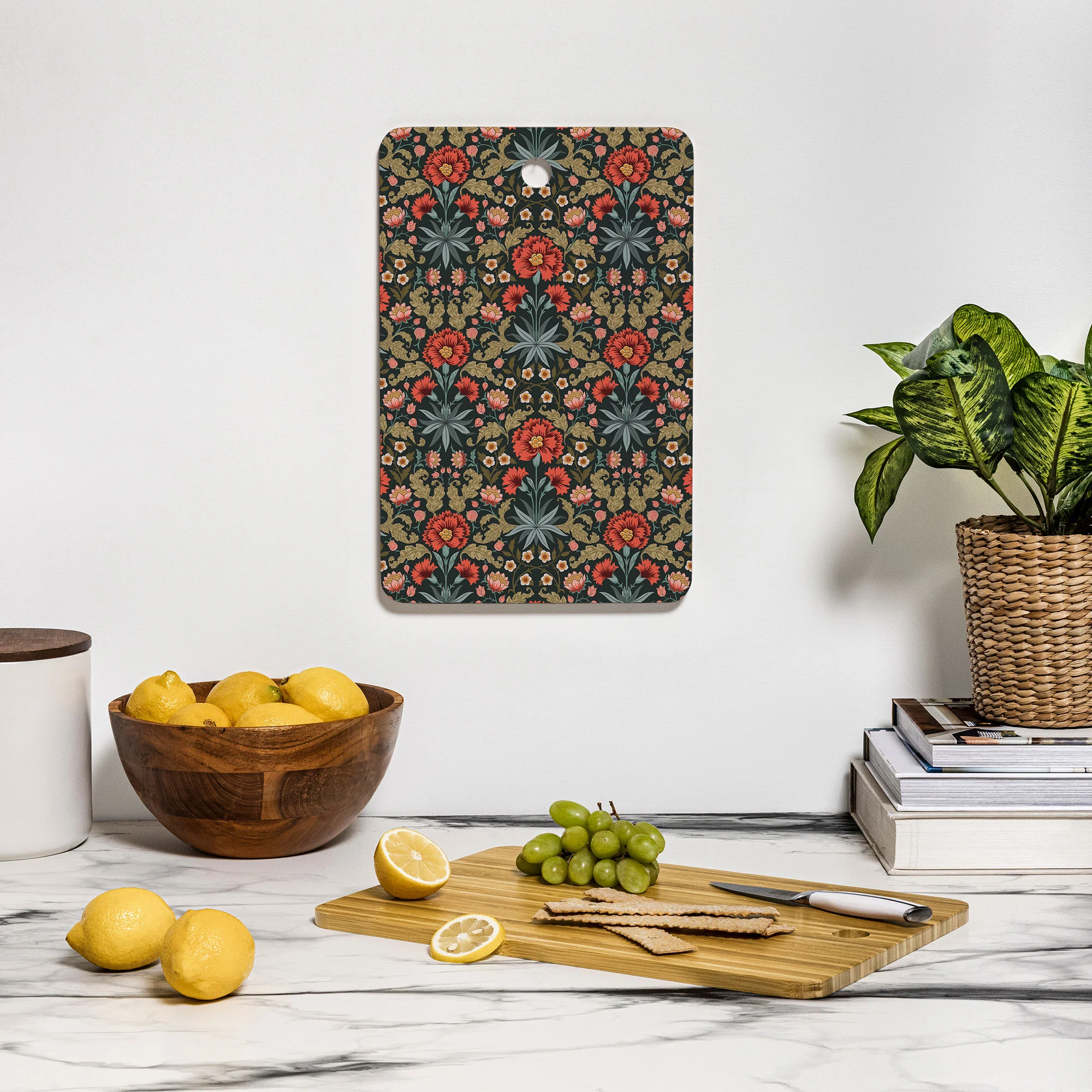 Avenie Morris Inspired Carnation Cutting Board Rectangle - Image 3