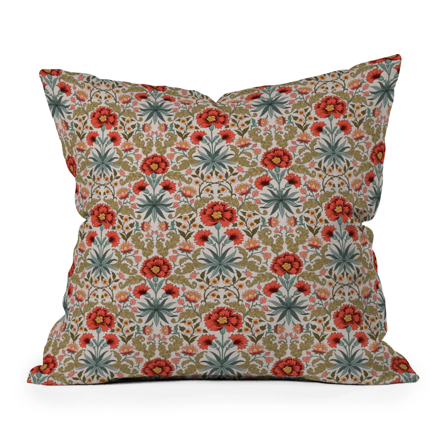 Avenie Morris Inspired Carnation I Outdoor Throw Pillow - Image 2