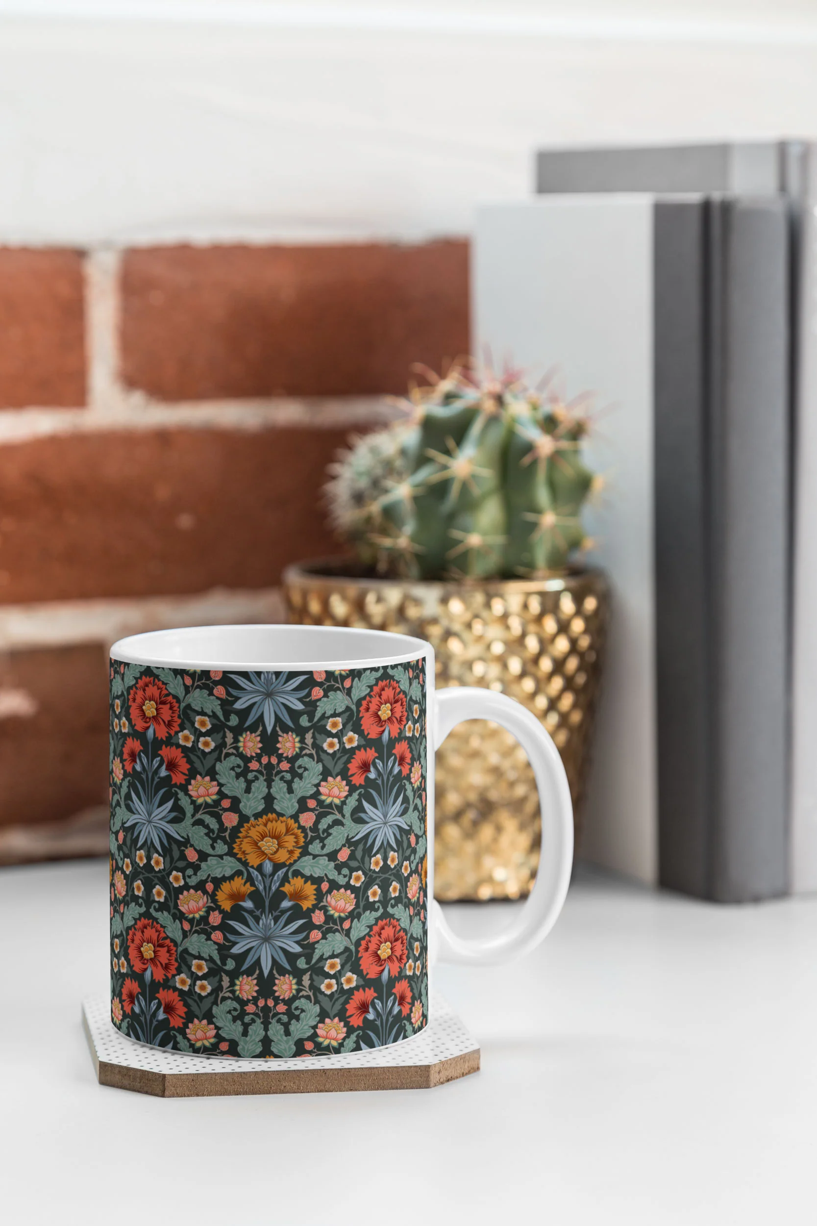Avenie Morris Inspired Carnation II Coffee Mug - Image 3