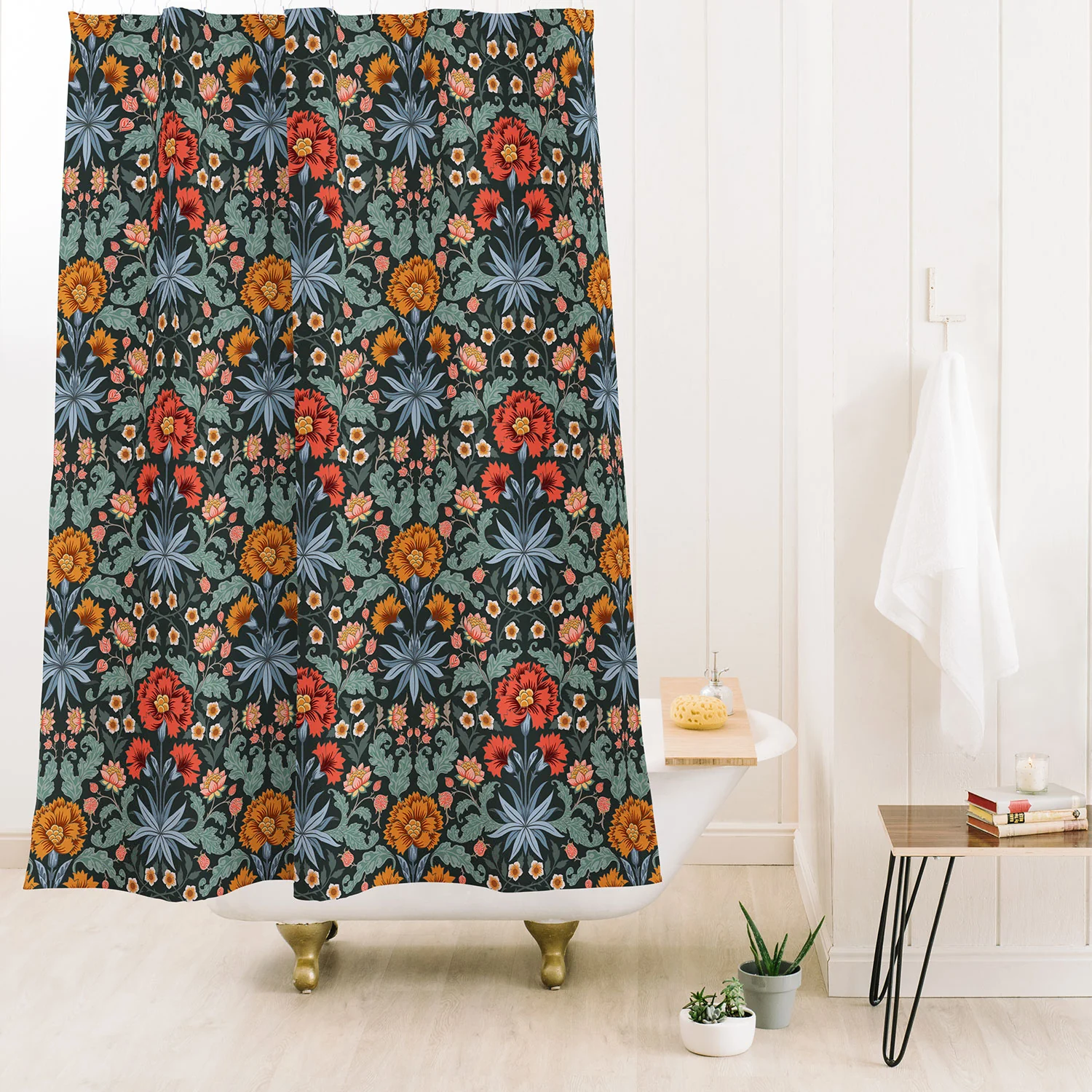 Avenie Morris Inspired Carnation II Shower Curtain - Image 2