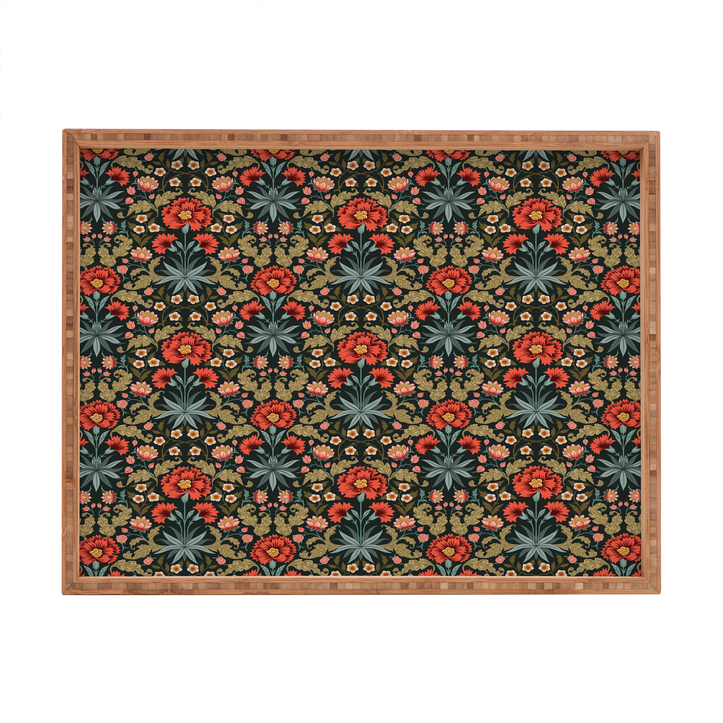 Avenie Morris Inspired Carnation Rectangular Tray