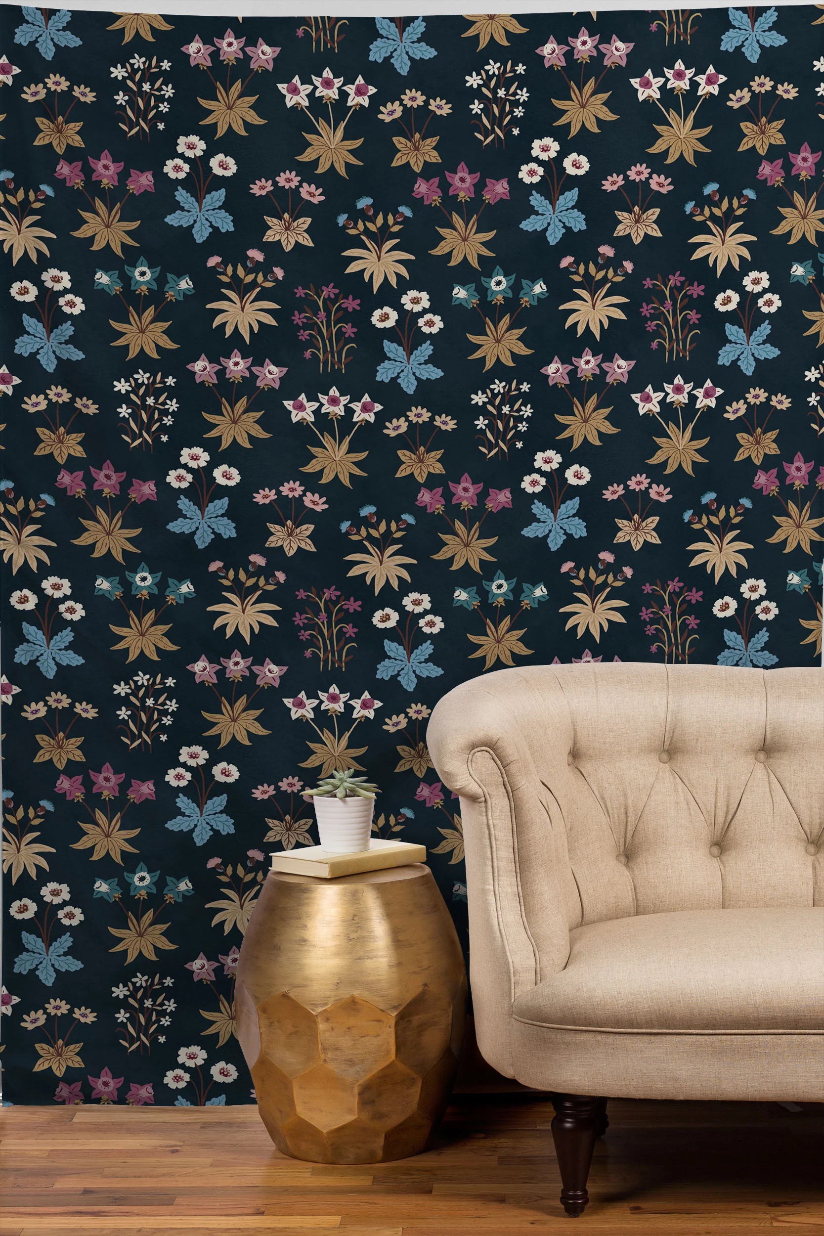 Avenie Romantic Botanica I Tapestry - Image 2