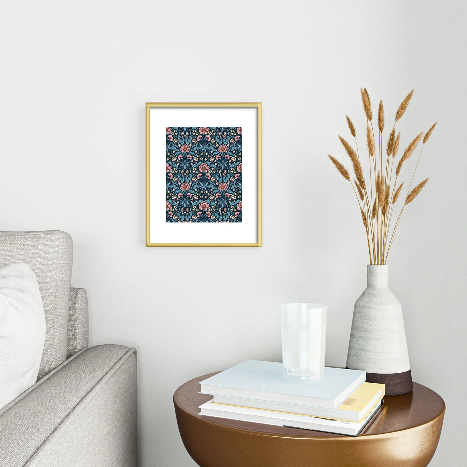 Avenie Romantic Botanica Metal Framed Art Print - Image 2