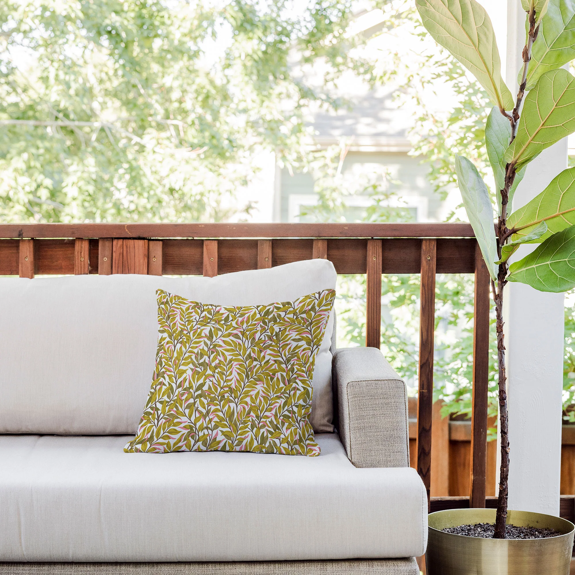 Avenie Romantic Botanica V Outdoor Throw Pillow - Image 5