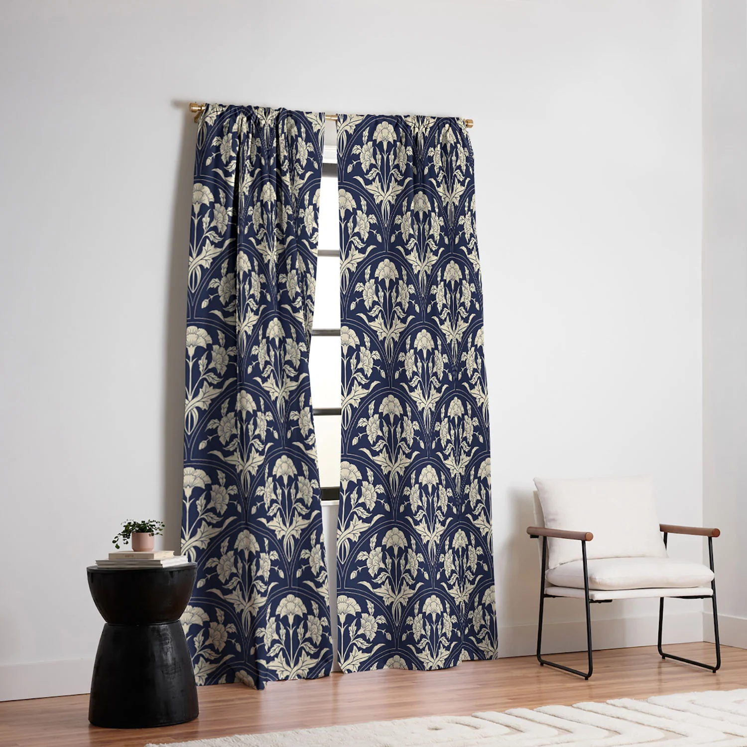 Avenie Victorian Botanical Cornflower Blackout Non Repeat - Image 2