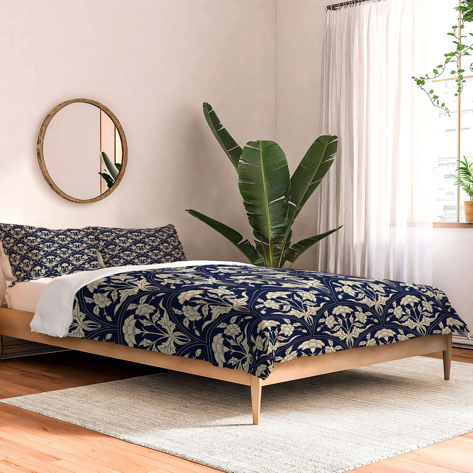 Avenie Victorian Botanical Cornflower Comforter - Image 14