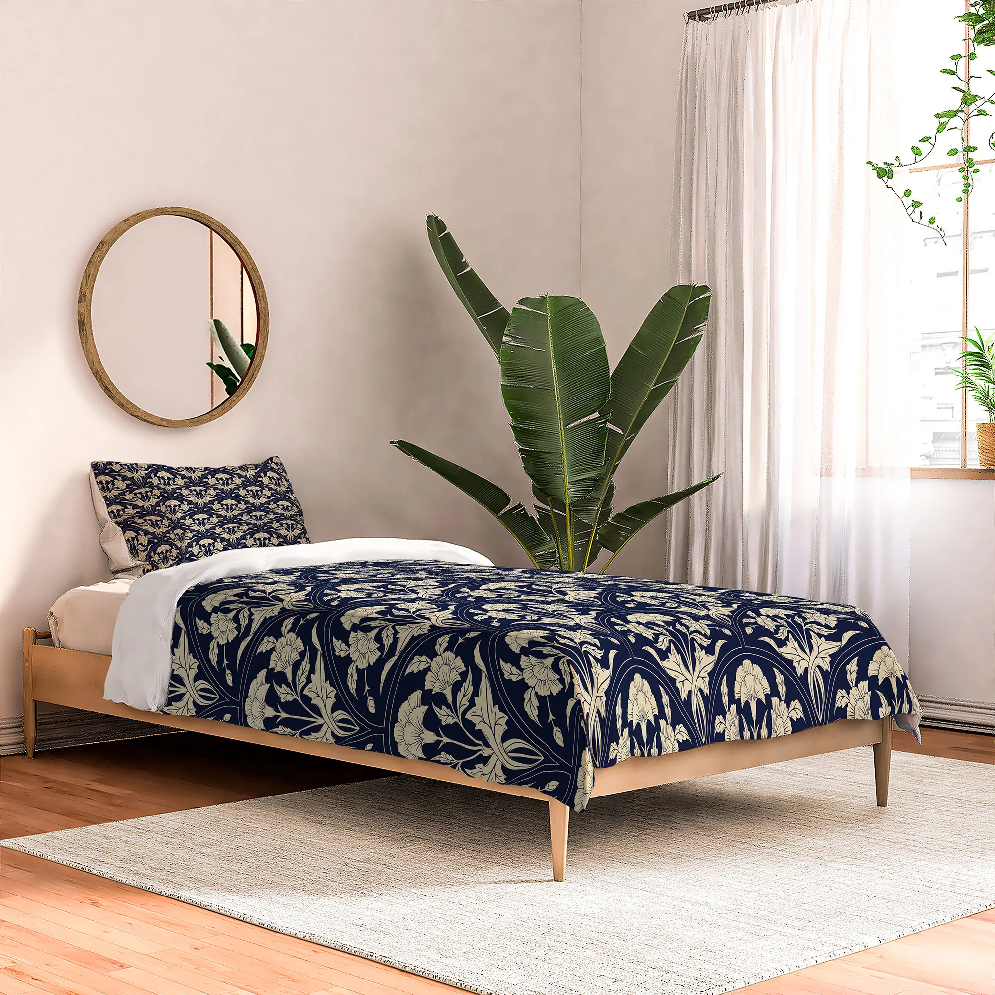 Avenie Victorian Botanical Cornflower Comforter - Image 5