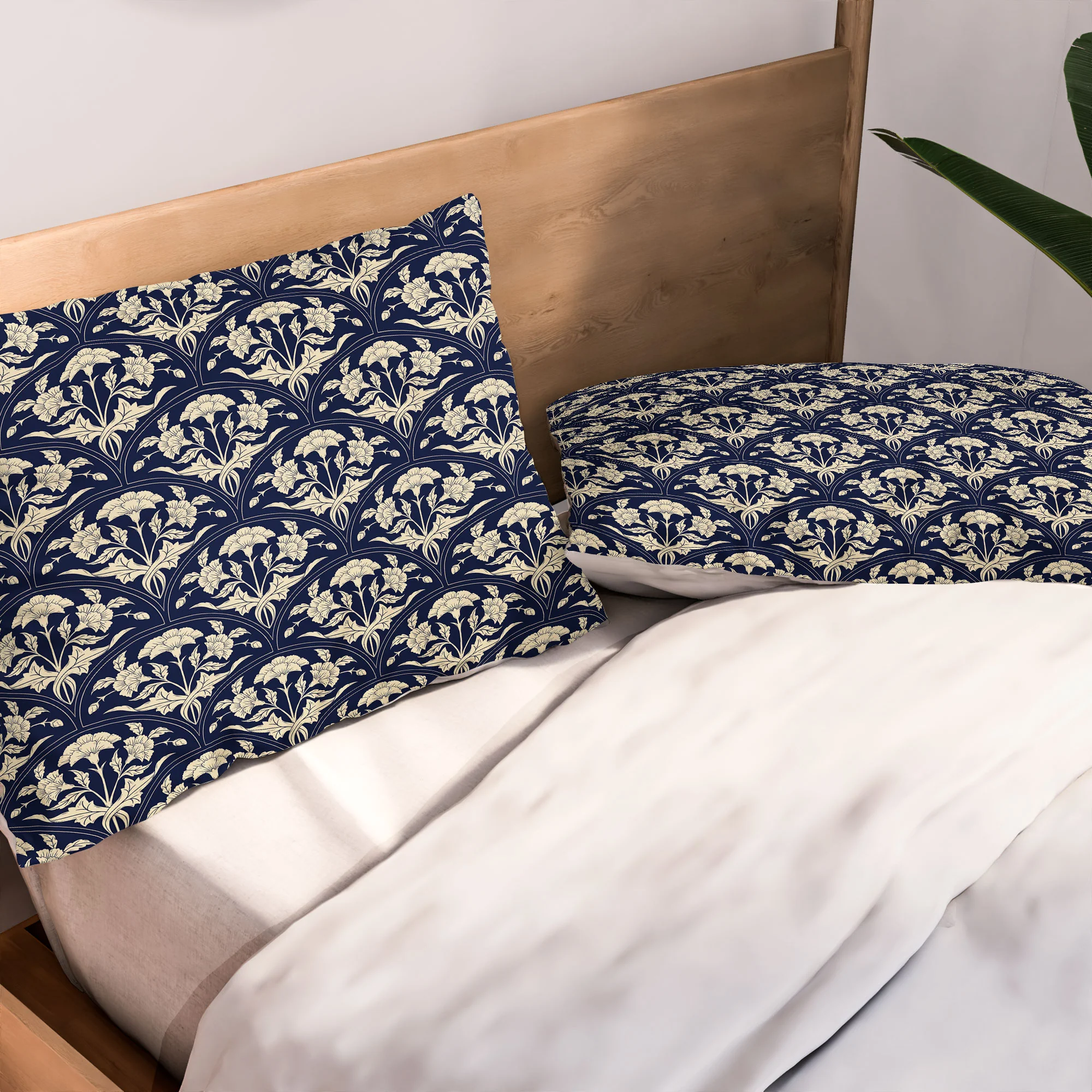 Avenie Victorian Botanical Cornflower Pillow Shams - Image 2
