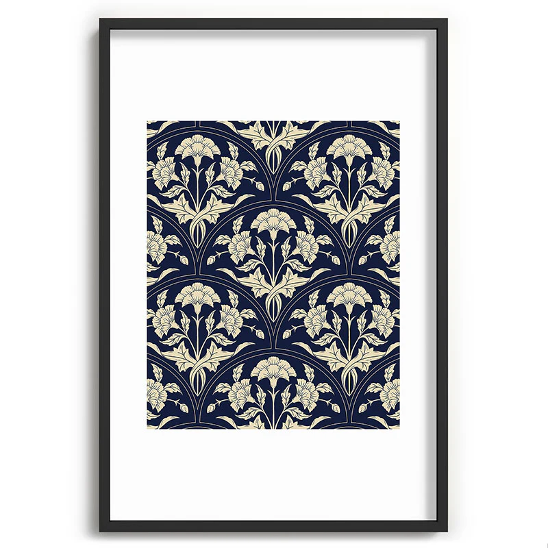 Avenie Victorian Botanical Cornflower Recessed Framing Rectangle - Image 25