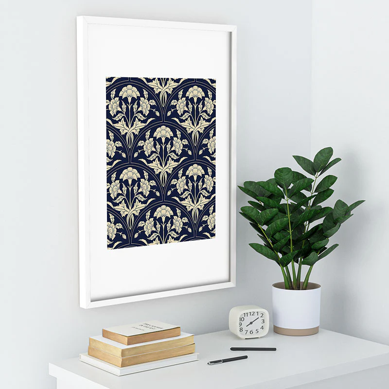 Avenie Victorian Botanical Cornflower Recessed Framing Rectangle - Image 28