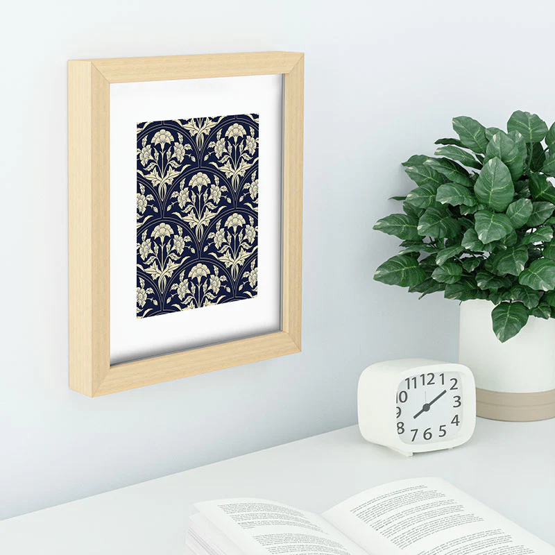 Avenie Victorian Botanical Cornflower Recessed Framing Rectangle - Image 6