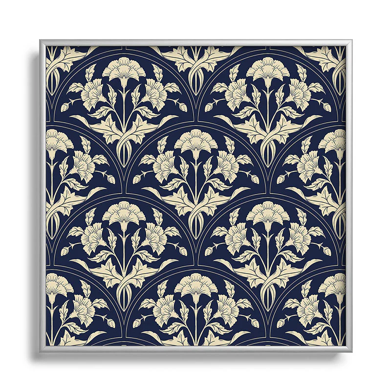 Avenie Victorian Botanical Cornflower Square Metal Framed Art Print - Image 5