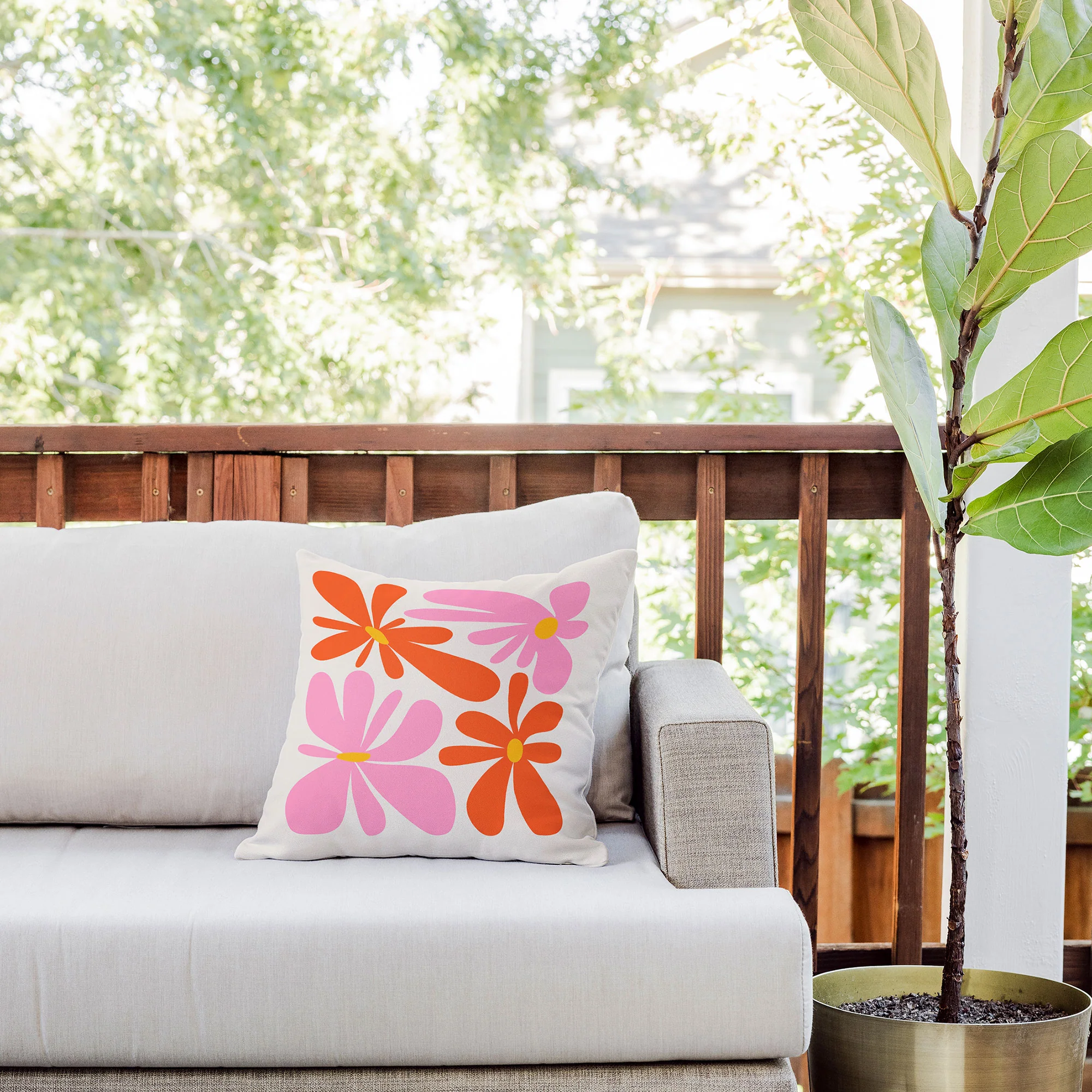 ayeyokp Bloom Peach Matisse Outdoor Throw Pillow - Image 5