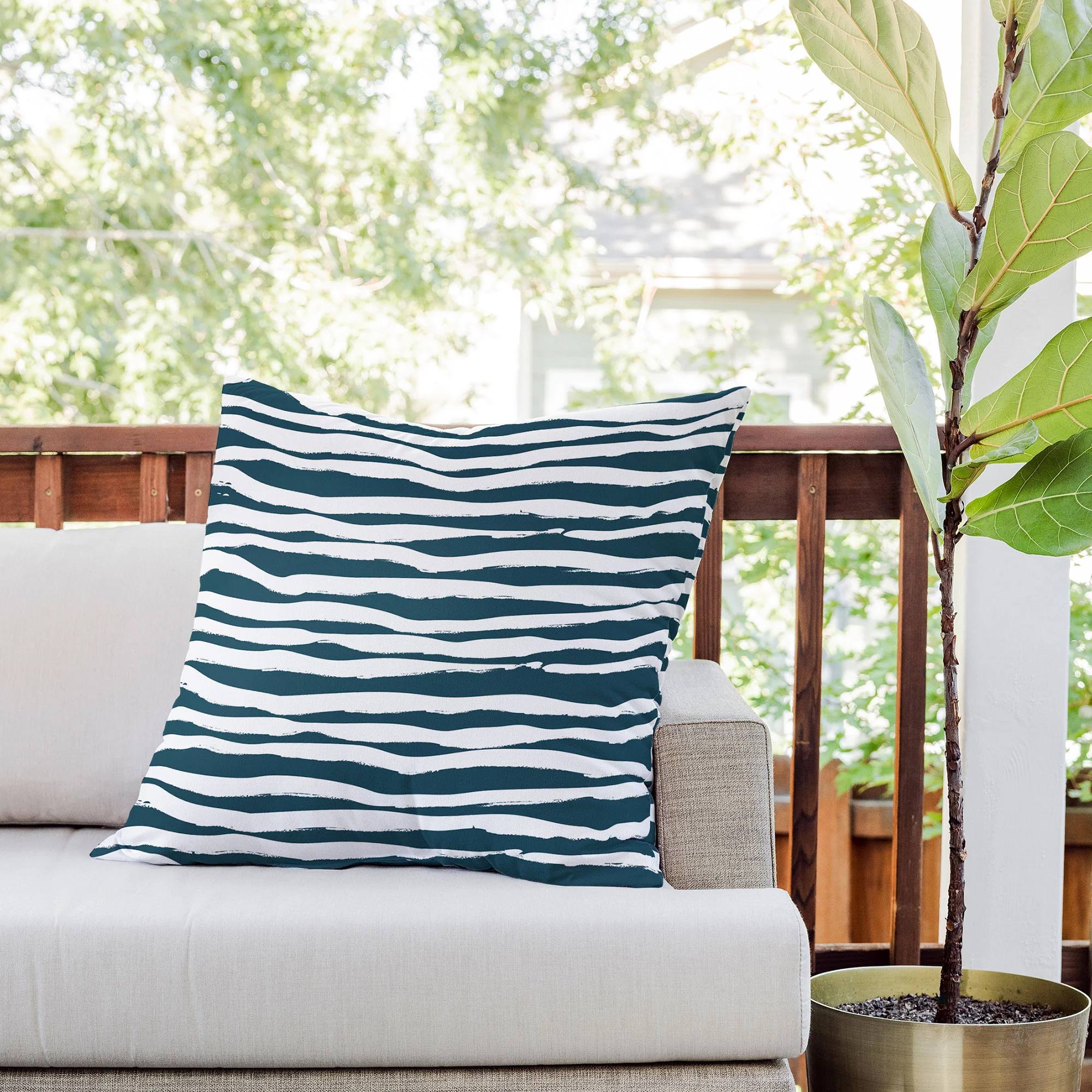 Camilla Foss Scandi Waves Outdoor Throw Pillow - Image 8