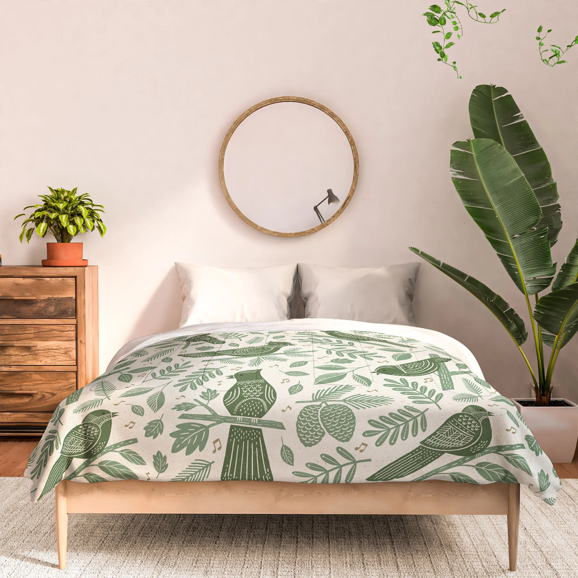 Carey Copeland Song Birds Green Comforter - Image 3