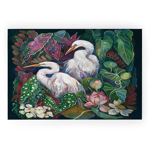Clara McAllister Begonia Egret Welcome Mat - Image 2
