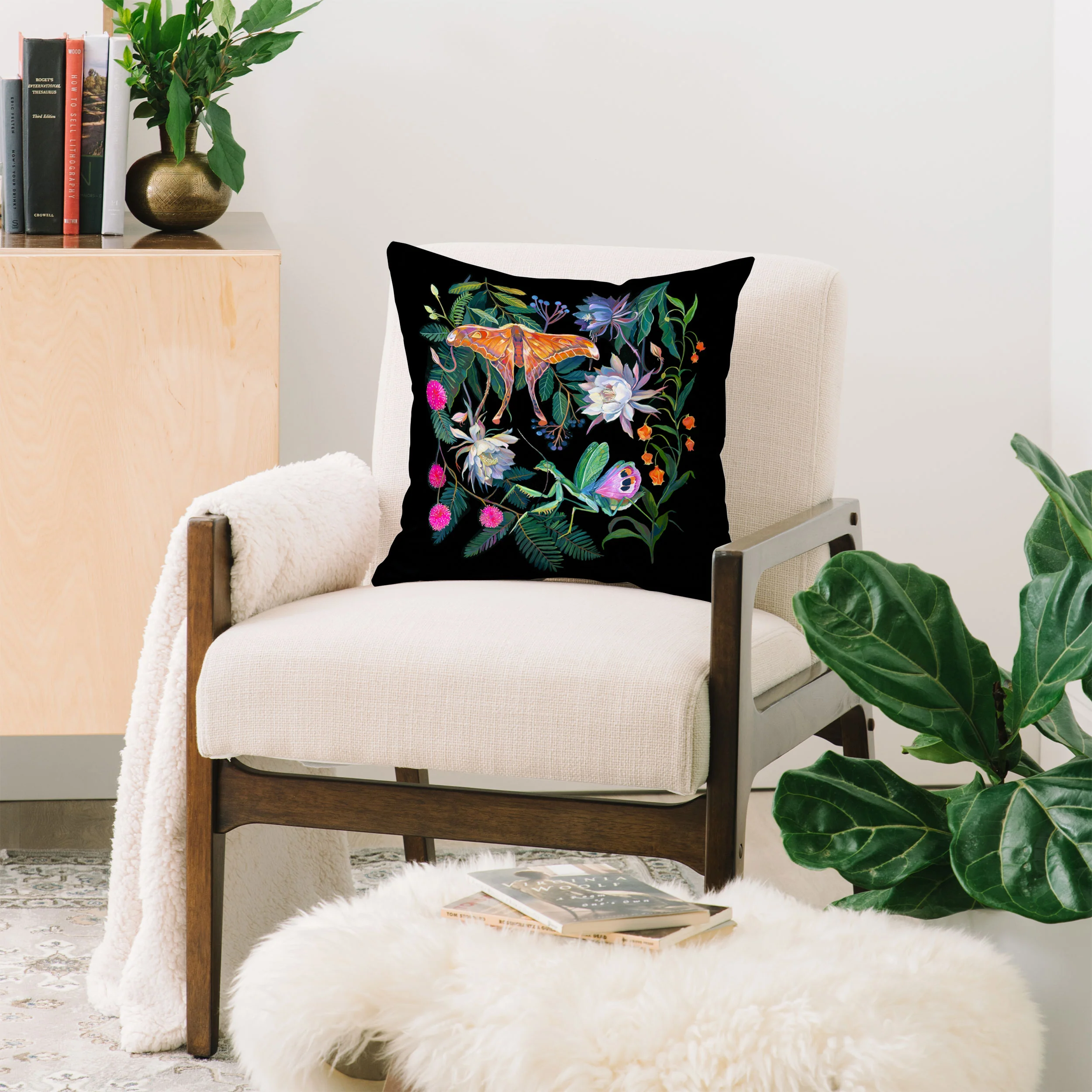 Clara McAllister Mantis Moth Throw Pillow - Image 2