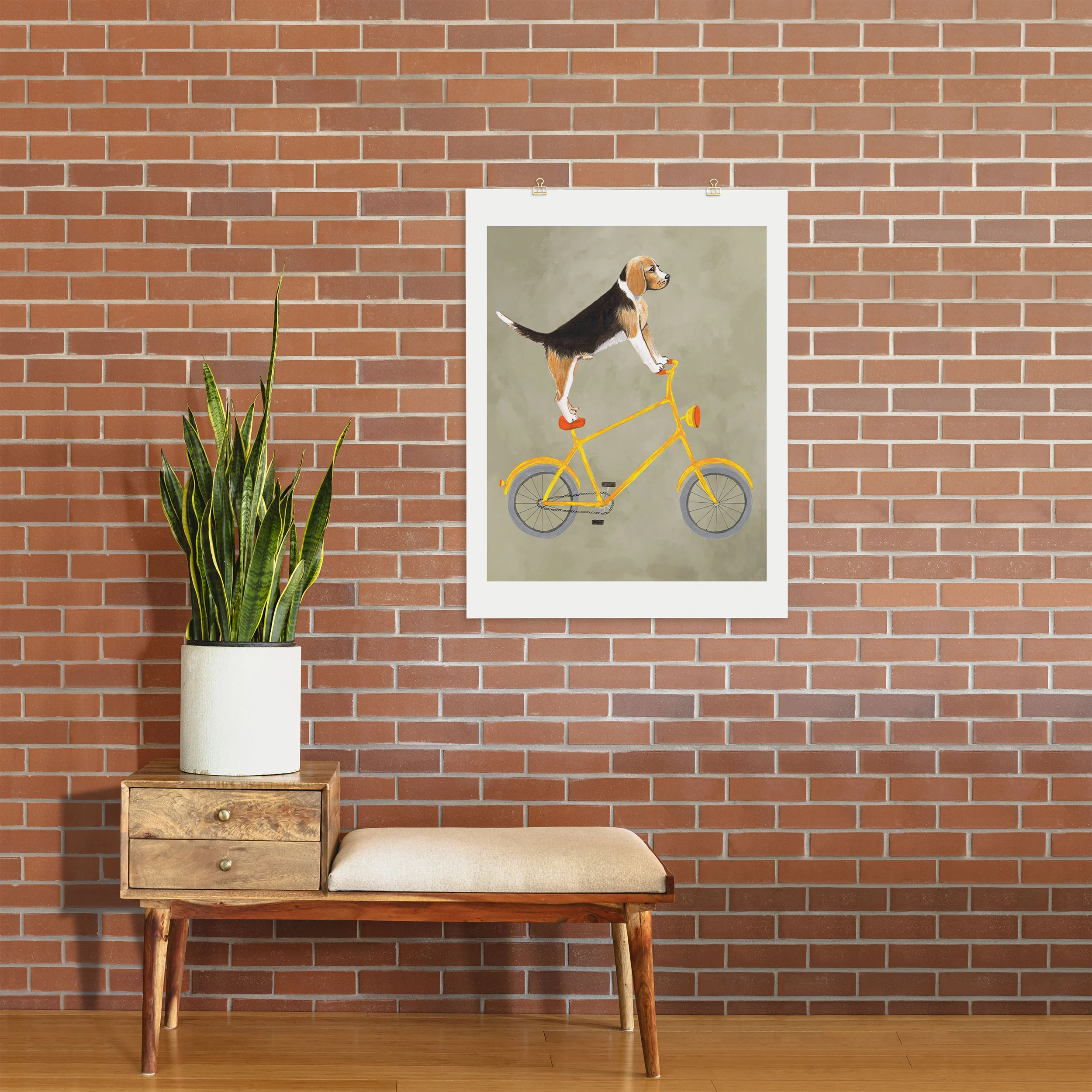 Coco de Paris Beagle on bicycle Art Print - Image 23