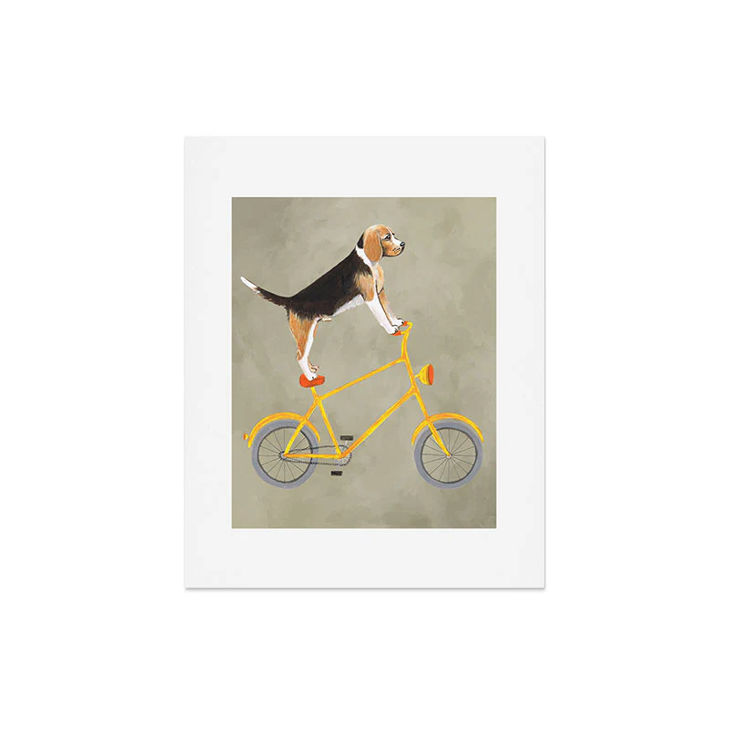 Coco de Paris Beagle on bicycle Art Print - Image 7