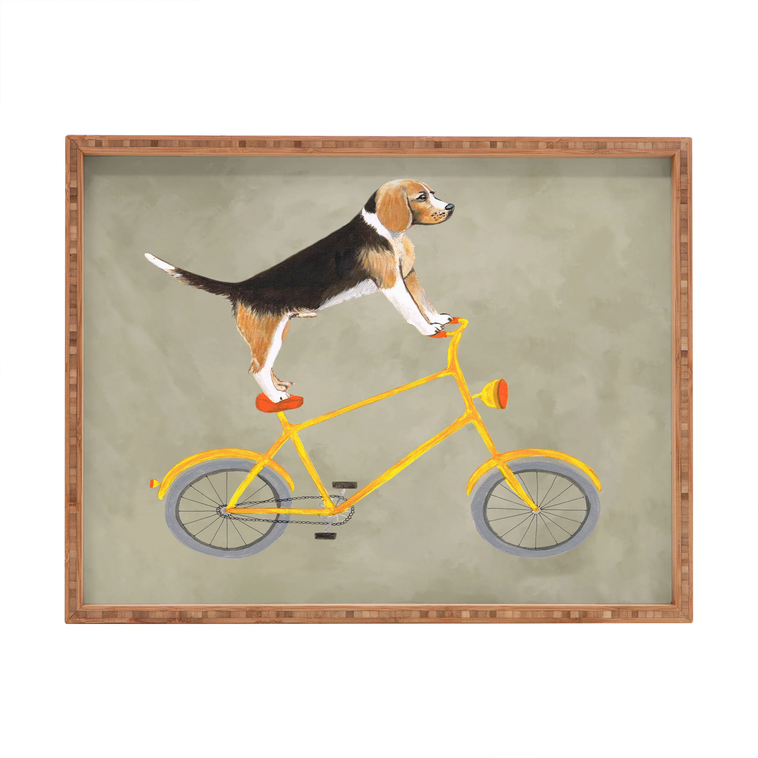 Coco de Paris Beagle on bicycle Rectangular Tray