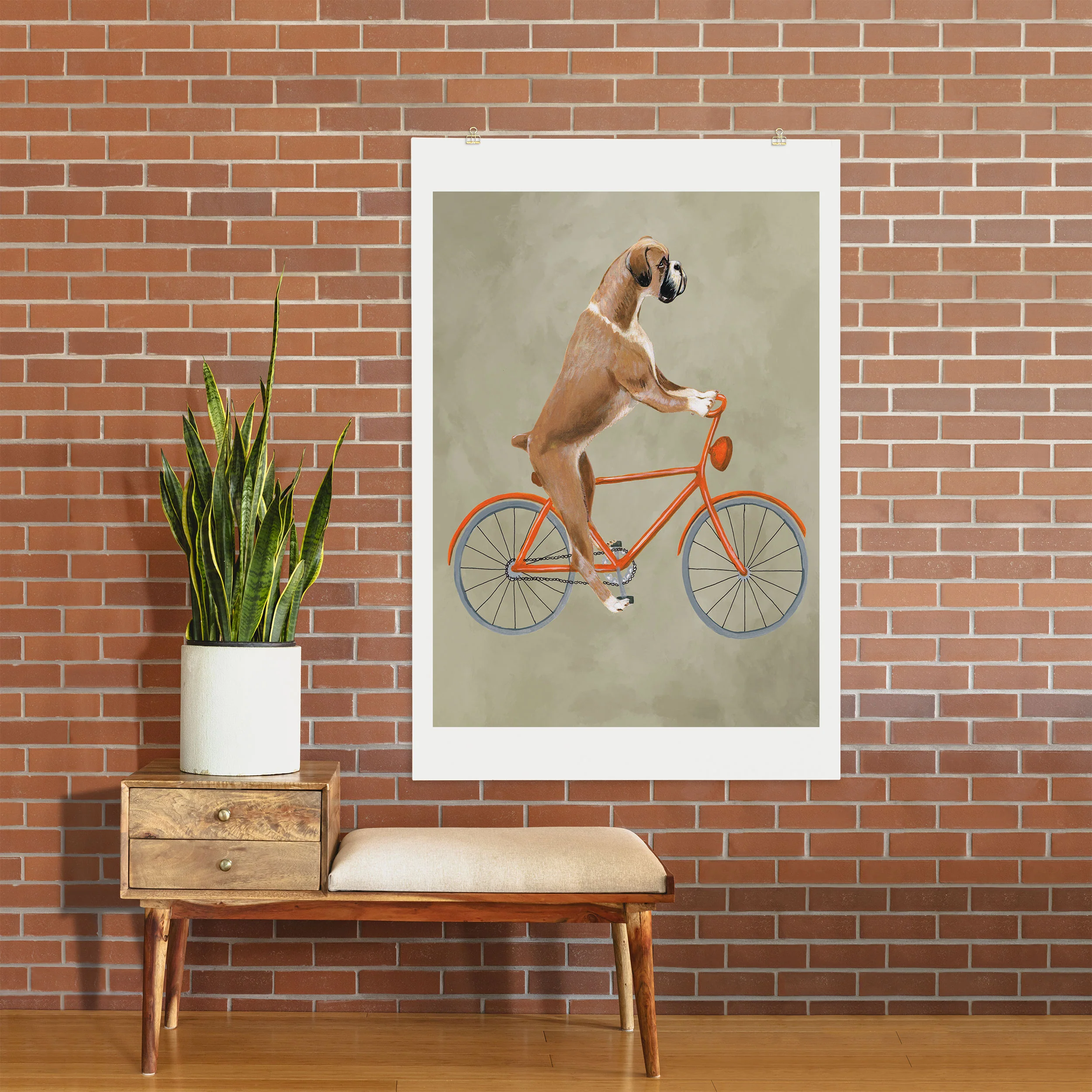Coco de Paris Boxer on bicycle Art Print - Image 26