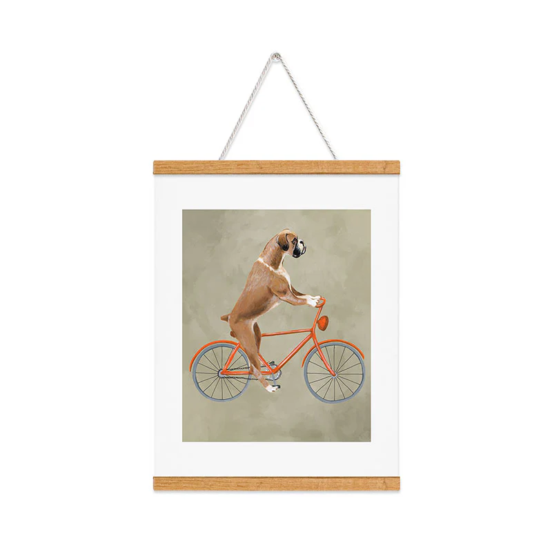 Coco de Paris Boxer on bicycle Art Print - Image 31