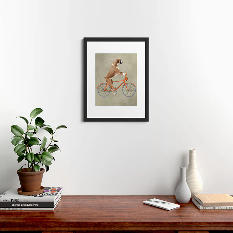 Coco de Paris Boxer on bicycle Framed Art Print - Image 10
