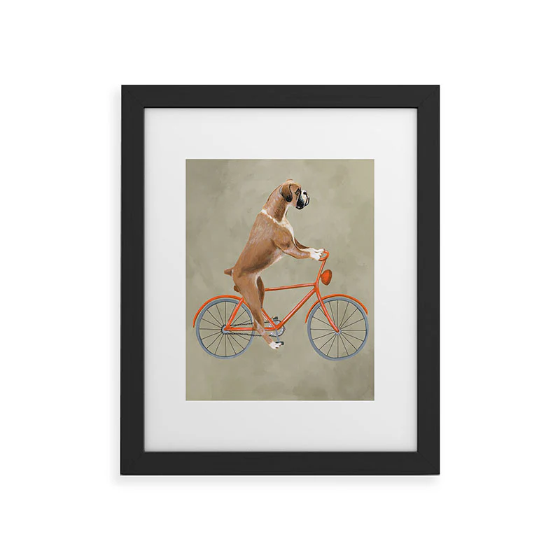 Coco de Paris Boxer on bicycle Framed Art Print - Image 11
