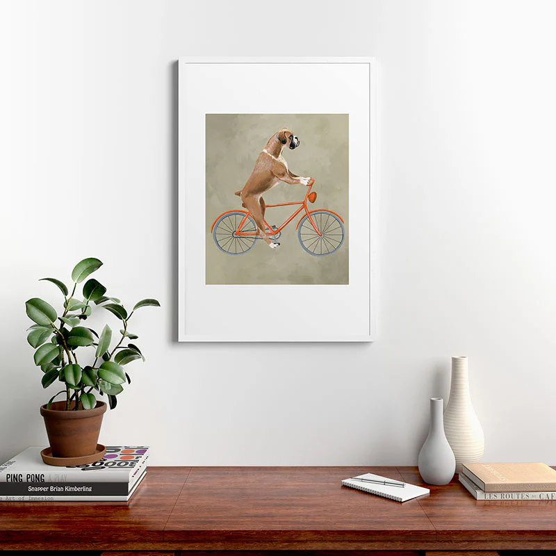 Coco de Paris Boxer on bicycle Framed Art Print - Image 48