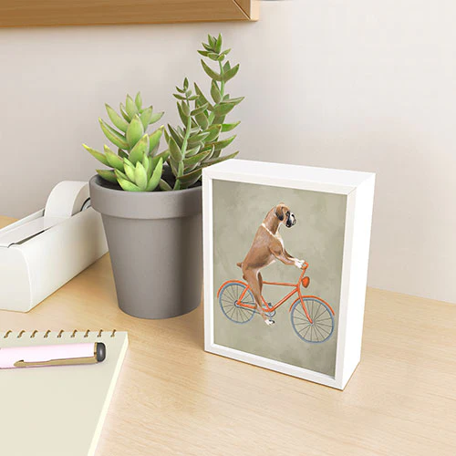 Coco de Paris Boxer on bicycle Framed Mini Art Print - Image 5