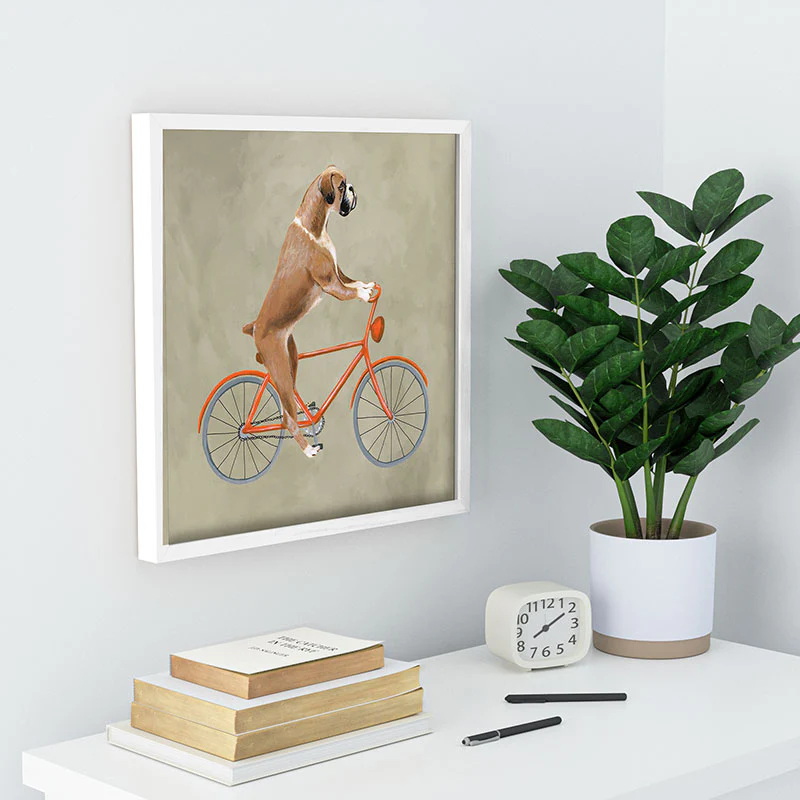 Coco de Paris Boxer on bicycle Recessed Framing Square - Image 12