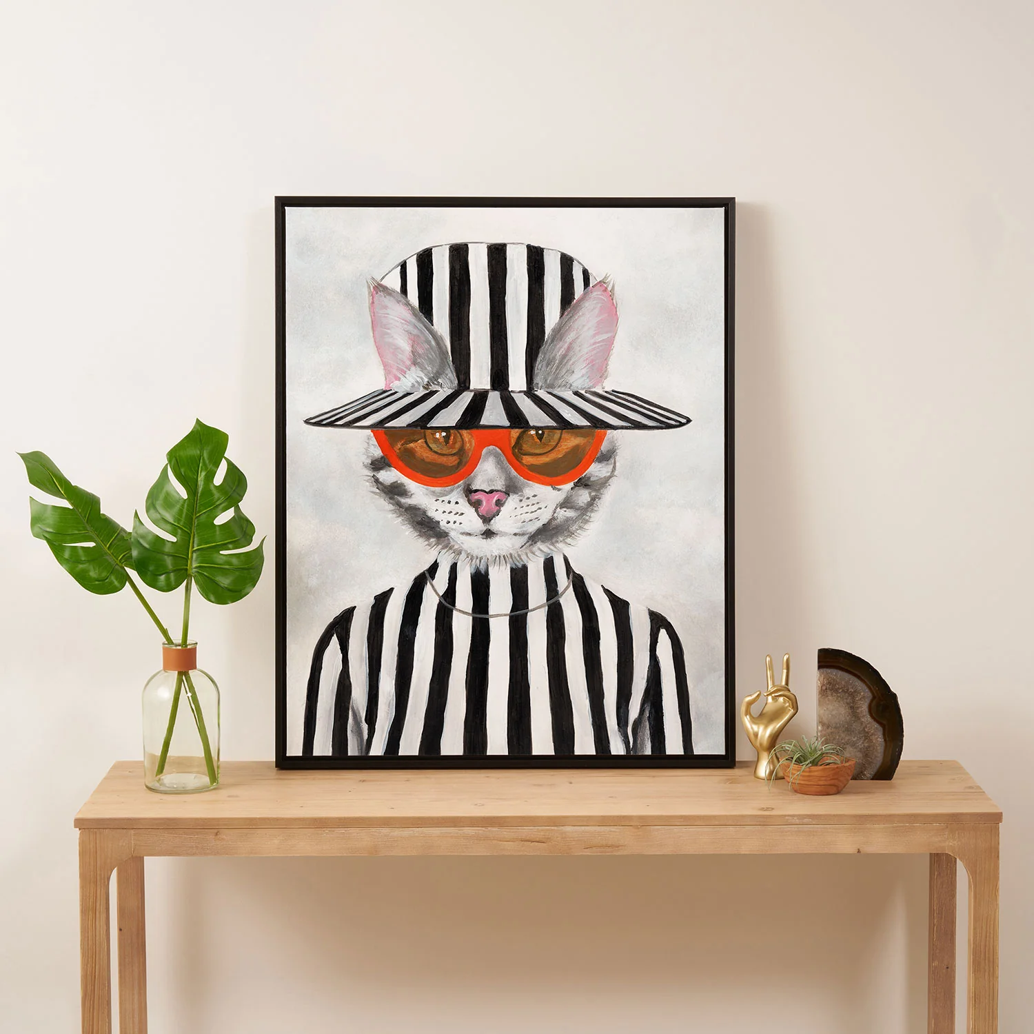 Coco de Paris Cat in stripy mood Art Canvas - Image 13