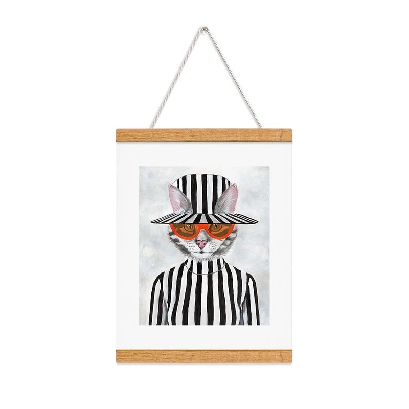 Coco de Paris Cat in stripy mood Art Print - Image 28