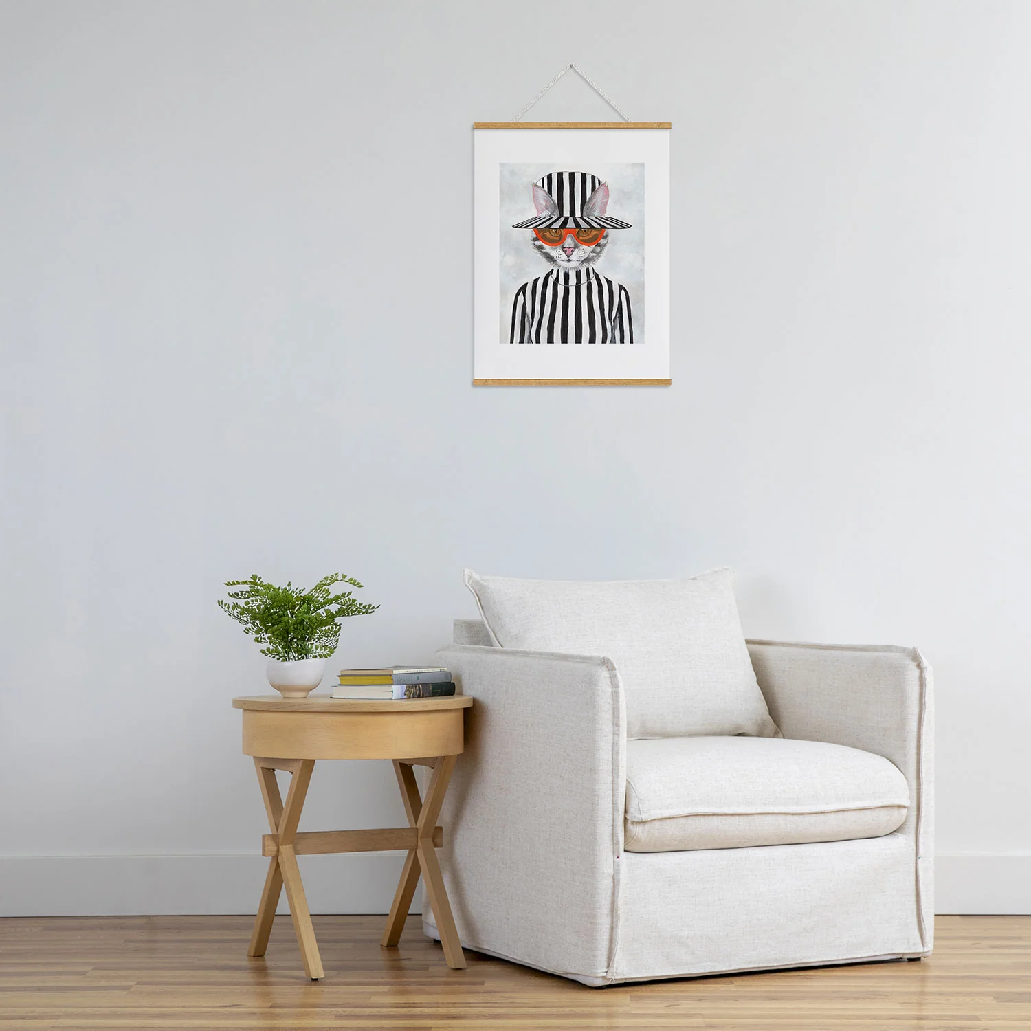 Coco de Paris Cat in stripy mood Art Print - Image 39