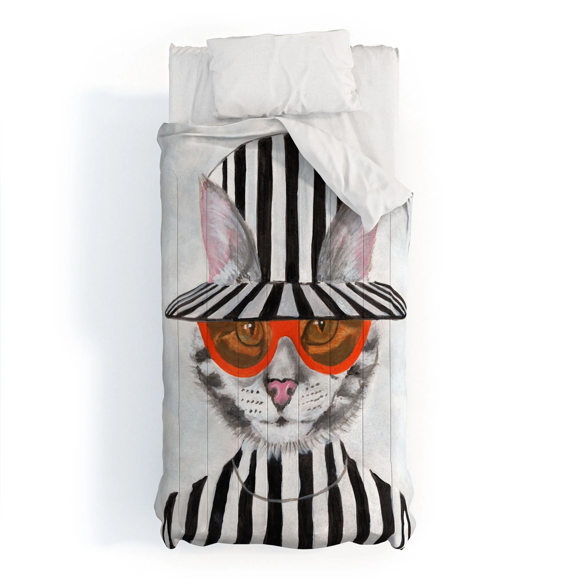 Coco de Paris Cat in stripy mood Comforter - Image 7