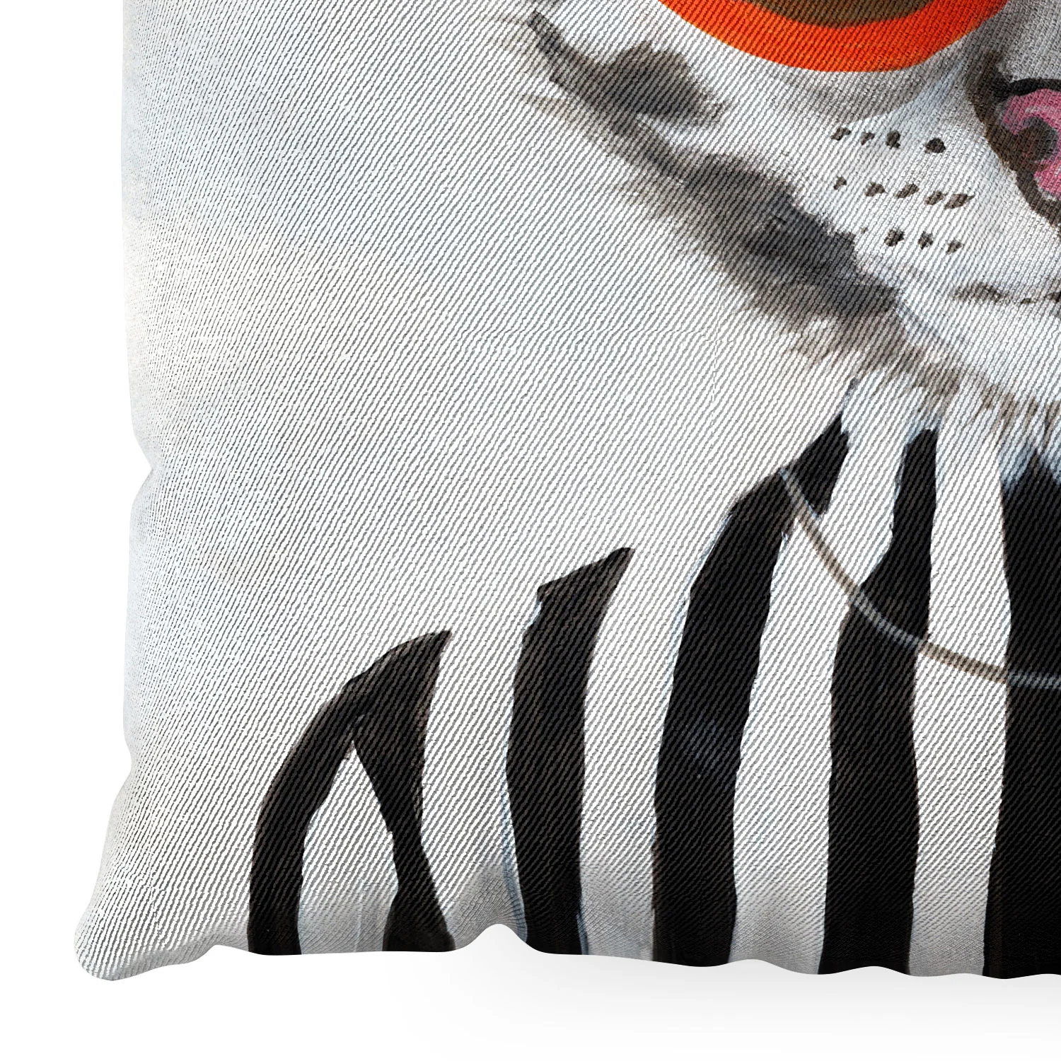 Coco de Paris Cat in stripy mood Floor Pillow Square - Image 5
