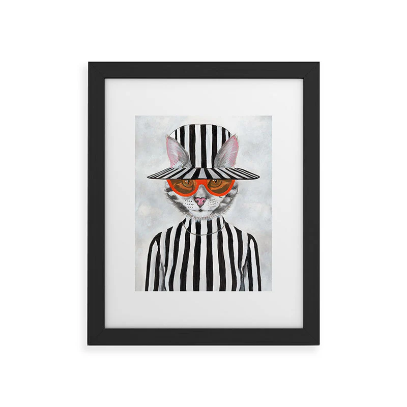 Coco de Paris Cat in stripy mood Framed Art Print - Image 11