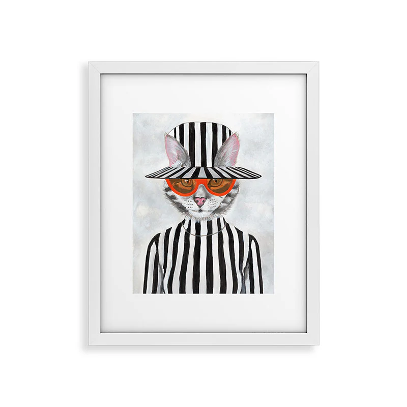 Coco de Paris Cat in stripy mood Framed Art Print - Image 45