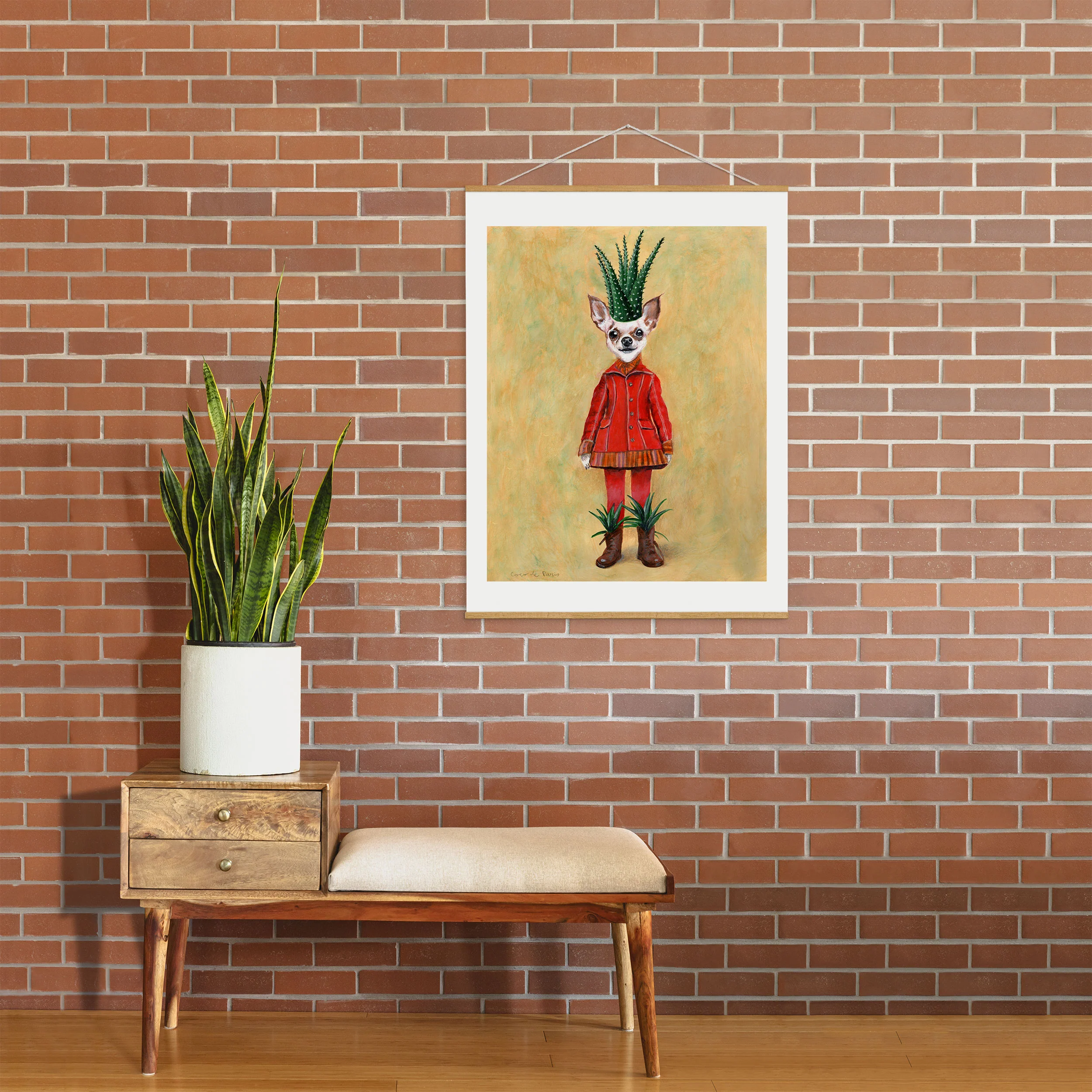Coco de Paris Chihuahua Cactus Art Print - Image 50