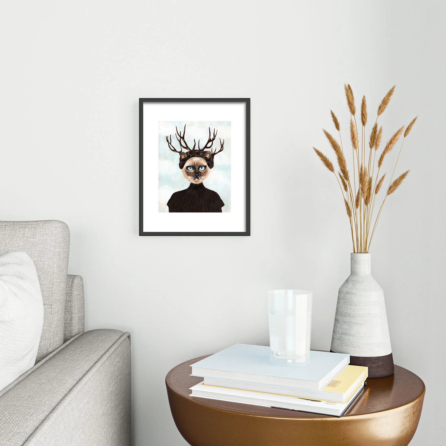Coco de Paris Deer Cat Metal Framed Art Print - Image 10