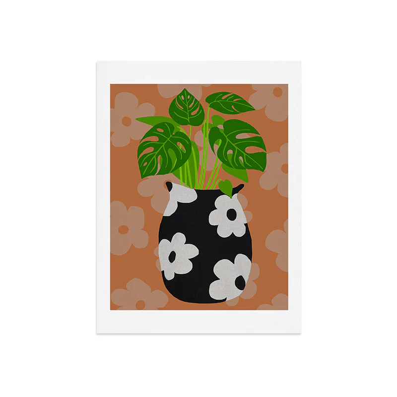 Coco de Paris Green plant retro style 1 Art Print - Image 22