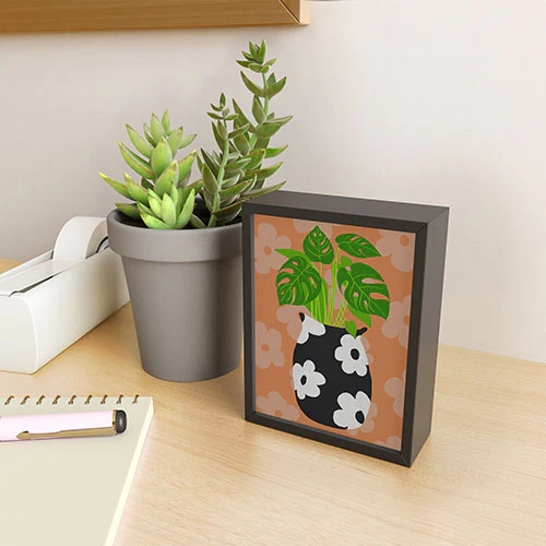 Coco de Paris Green plant retro style 1 Framed Mini Art Print - Image 6