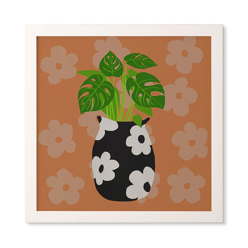 Coco de Paris Green plant retro style 1 Framed Wall Art - Image 15