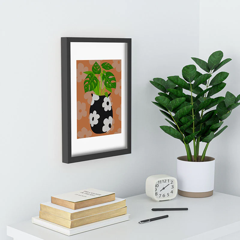 Coco de Paris Green plant retro style 1 Recessed Framing Rectangle - Image 10