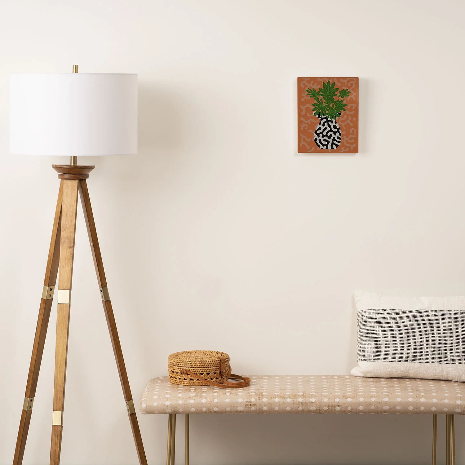 Coco de Paris Green plant retro style 2 Art Canvas - Image 2